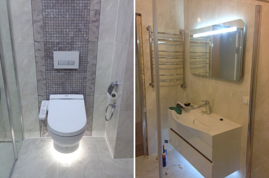 Туалет в квартире с инсталляцией