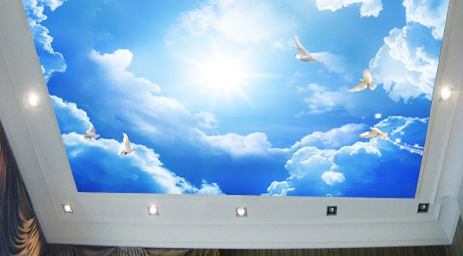 Натяжные потолки с рисунком