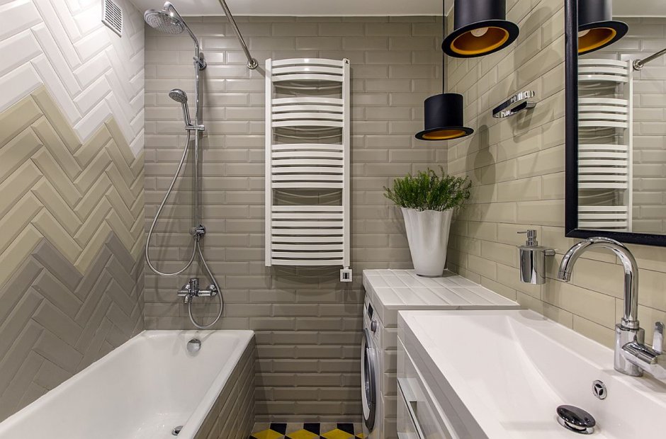 Санузел в стиле лофт 4м2