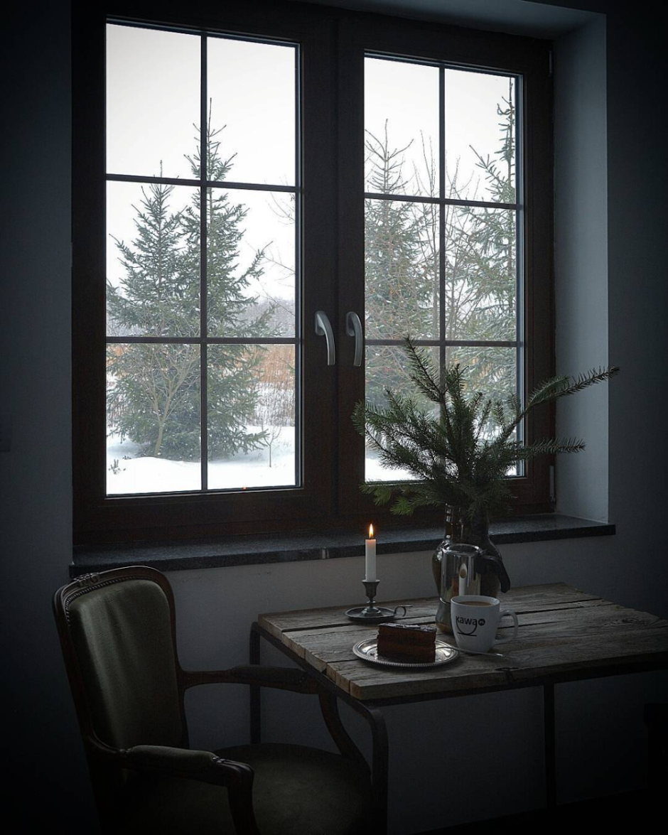 Черные окна в интерьере