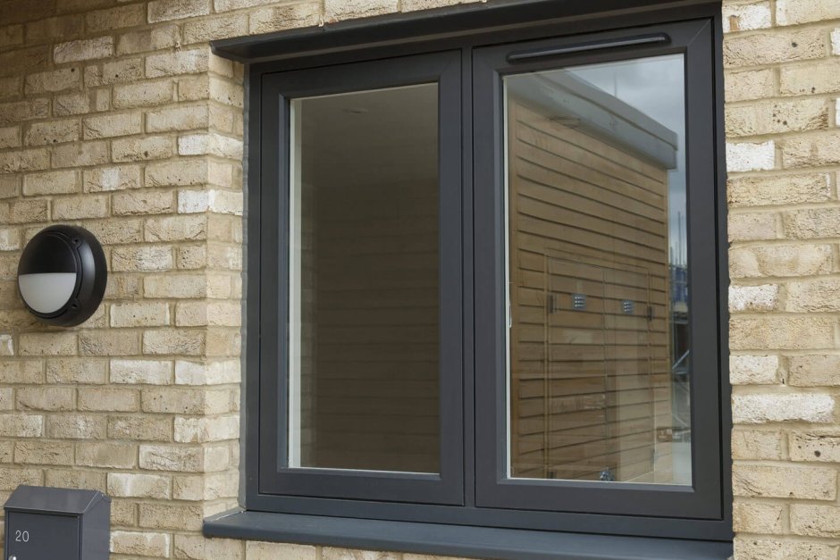 Ламинация окон серый антрацит