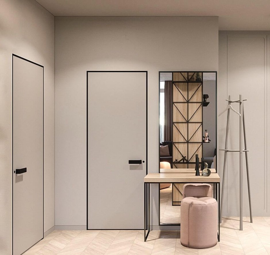 Скрытые двери межкомнатные в интерьере