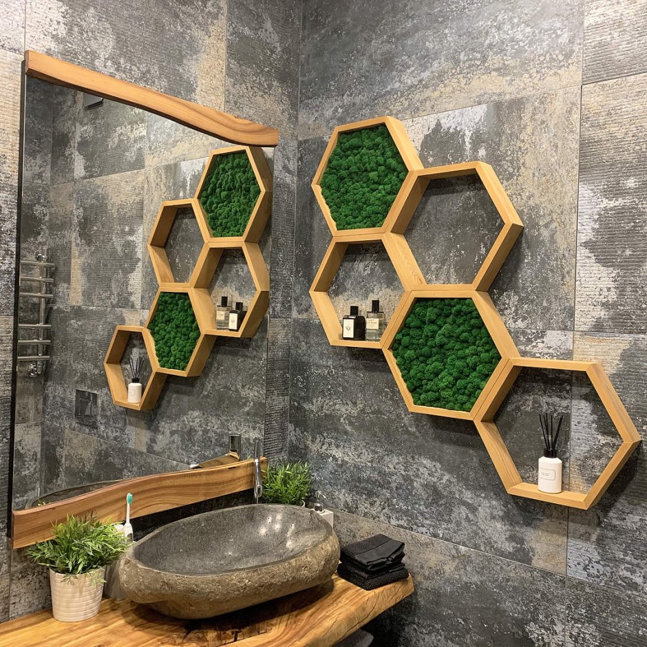 Декор из мха в интерьере