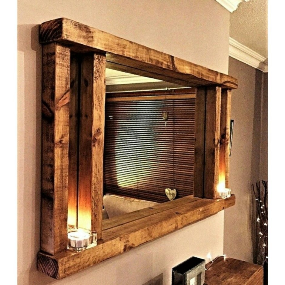 Зеркало под старину из дерева