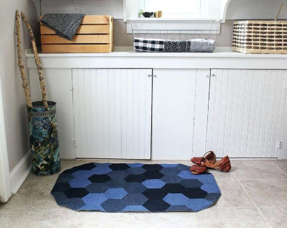 Коврик для ванной из джинс