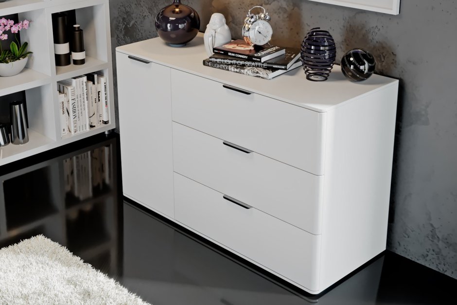 Комод Тоскана белый глянец хофф