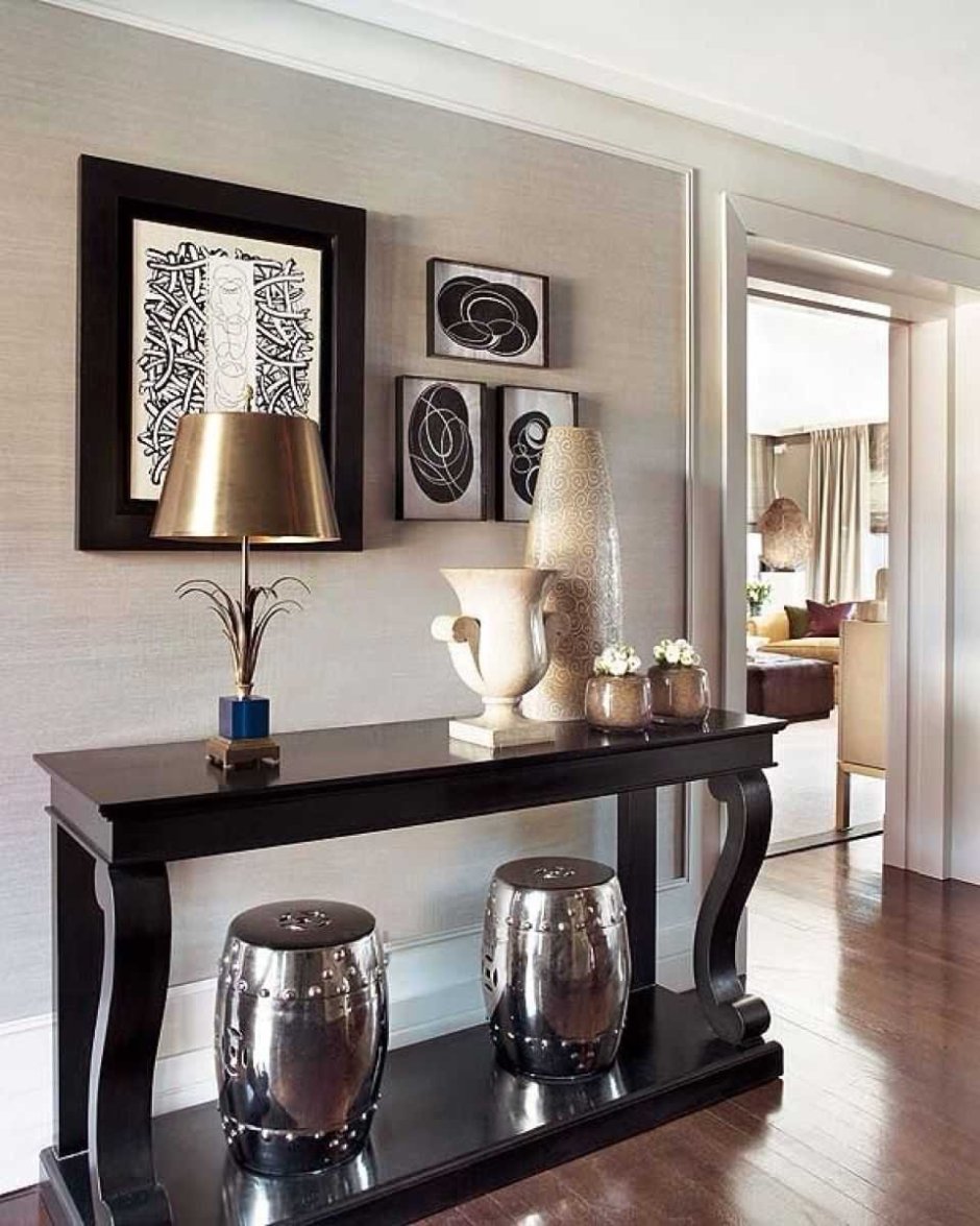 Черный комод консоль