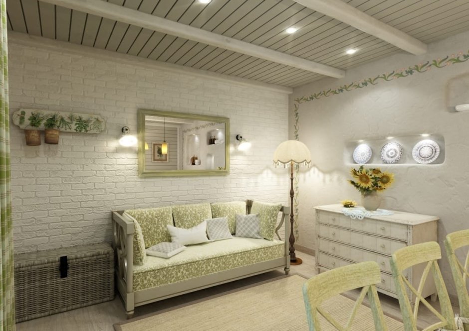 Декор балкона с кирпичной стеной