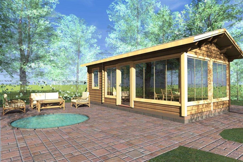 Застекленная беседка