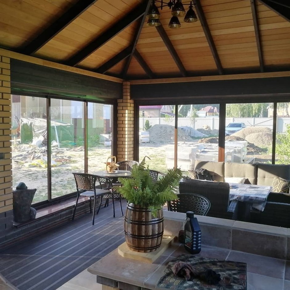 Баня с верандой