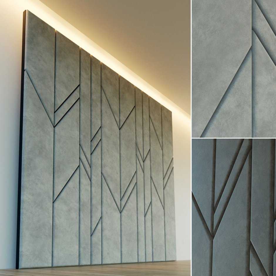 Мягкие стеновые панели с латунью