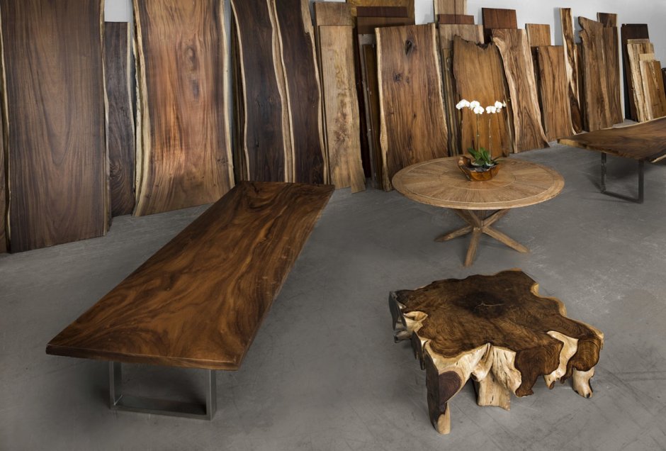 Кровать из слэба дерева