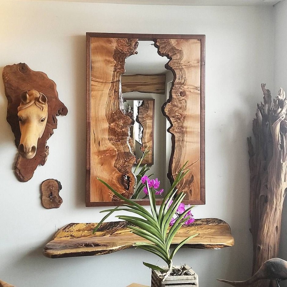 Декоративные панели из слэбов дерева