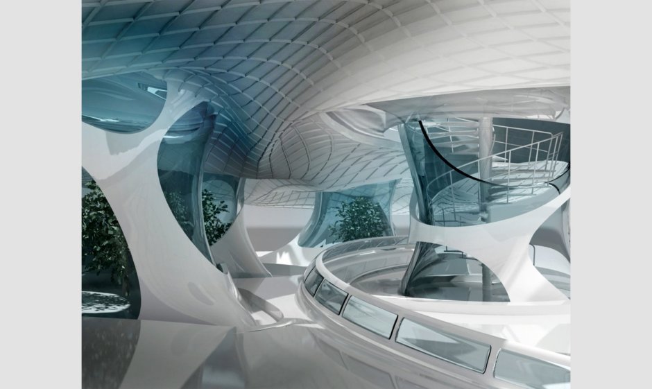 Интерьер в стиле футуризм Бионика