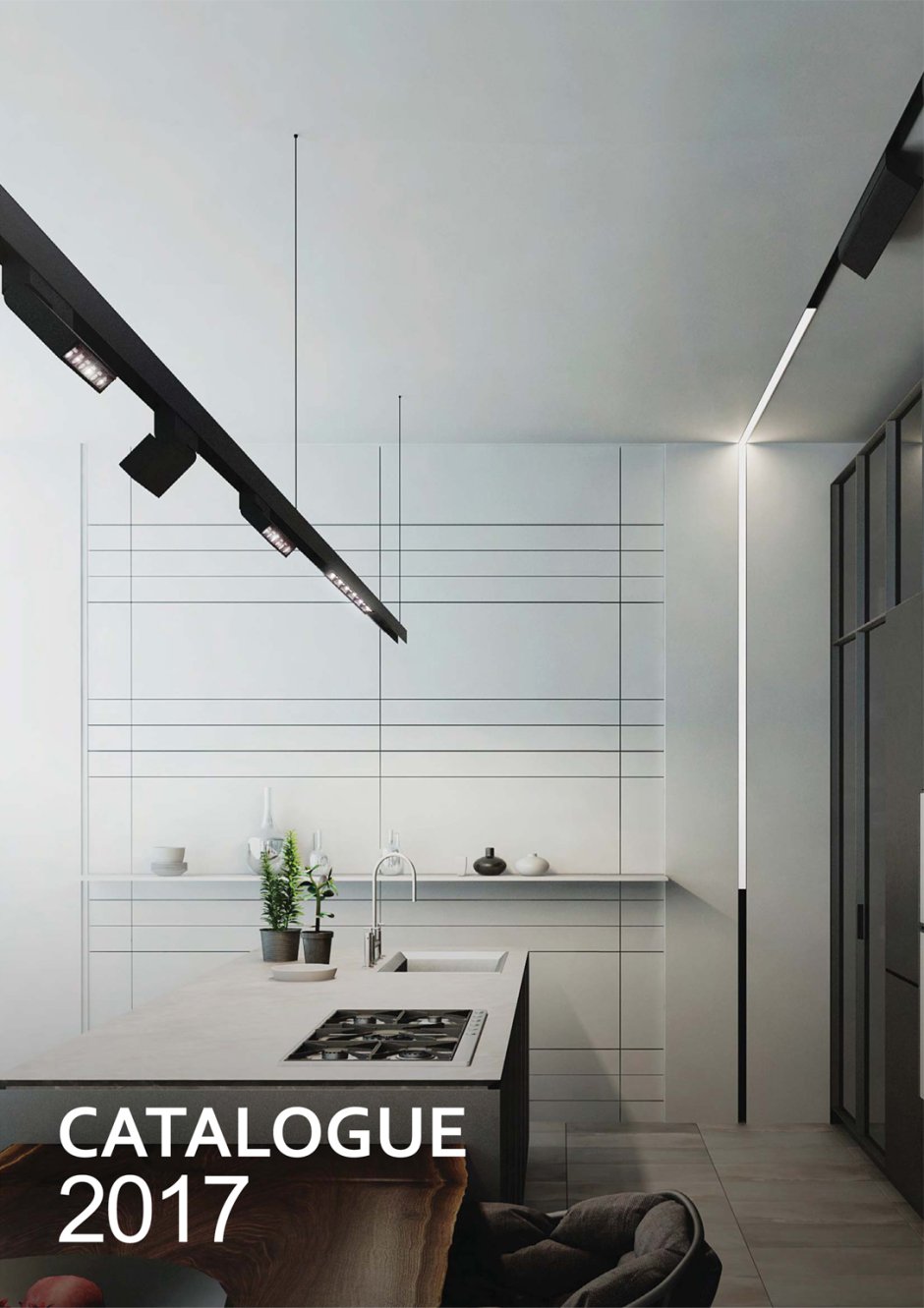 Магнитный трековый встраиваемый шинопровод в интерьере