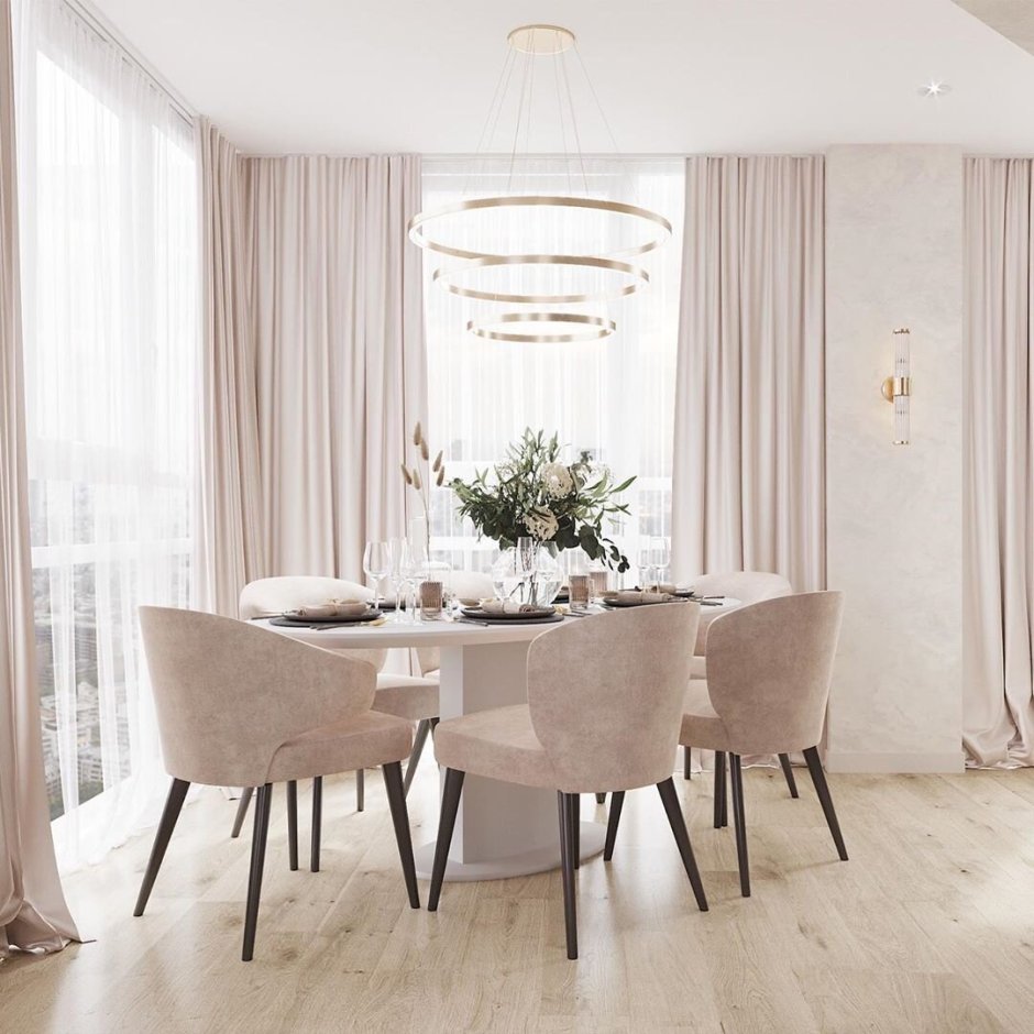 Интерьер в пудровых тонах