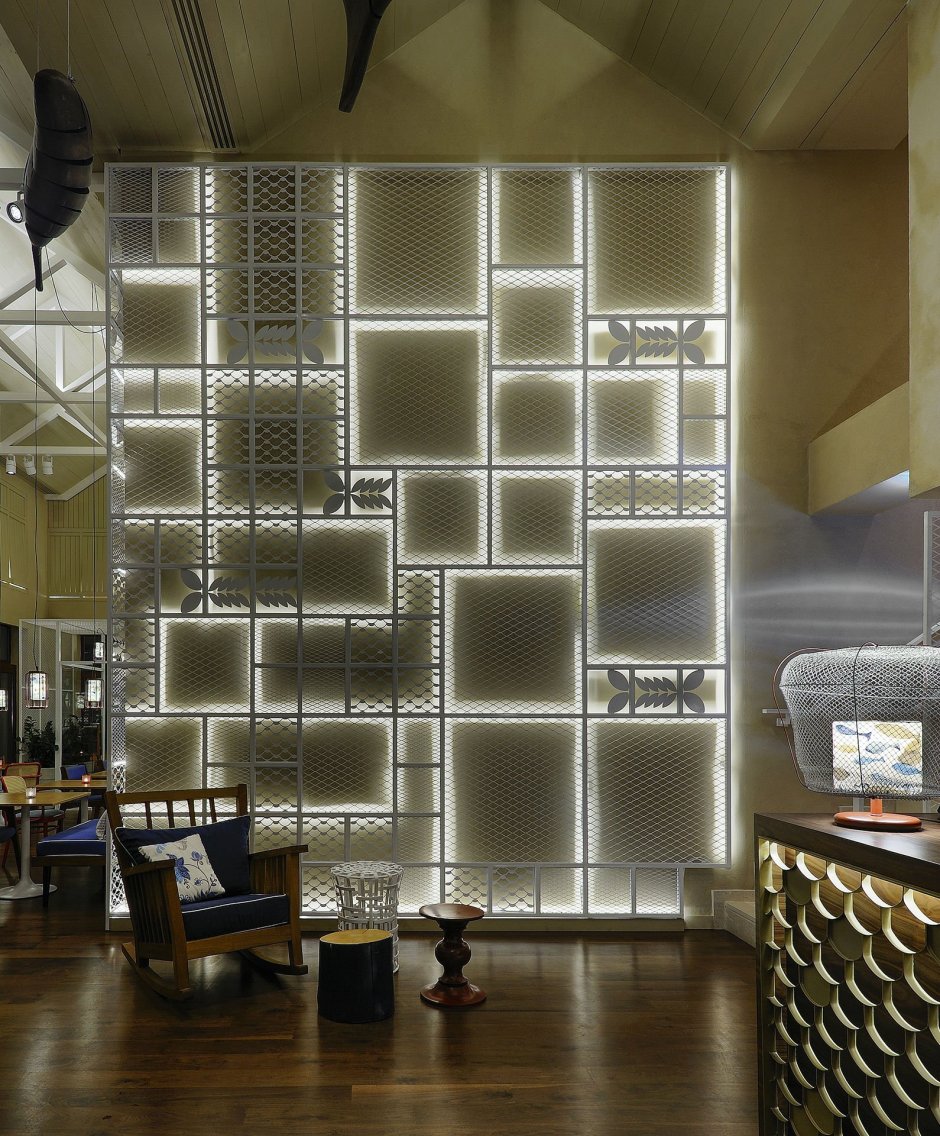 Металлическая сетка в интерьере