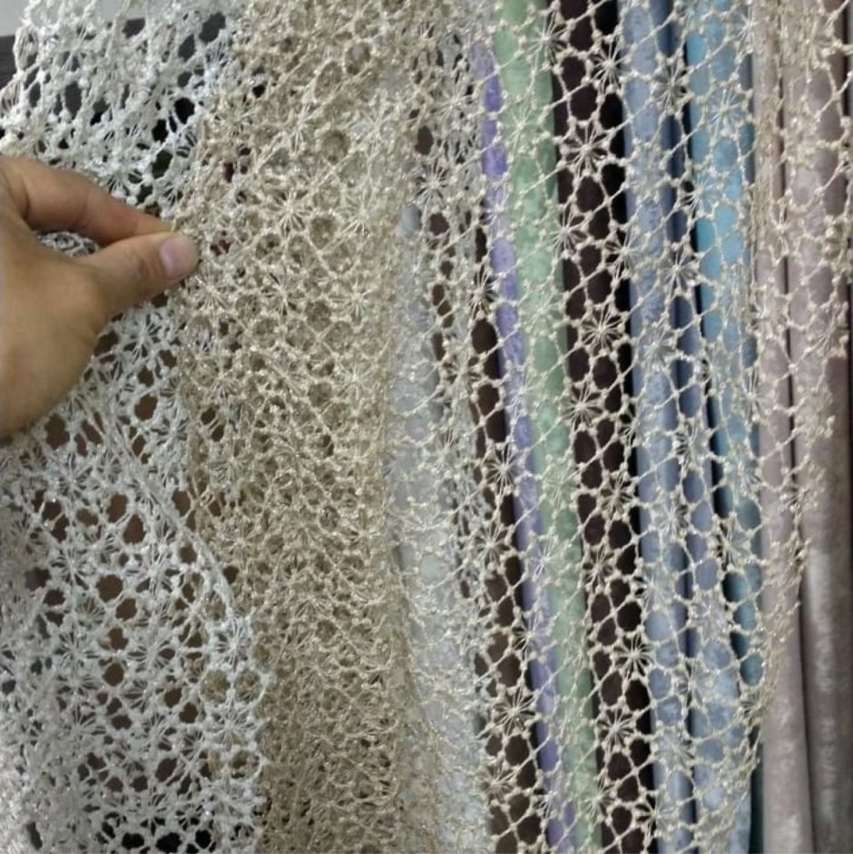 Тюль крупная сетка