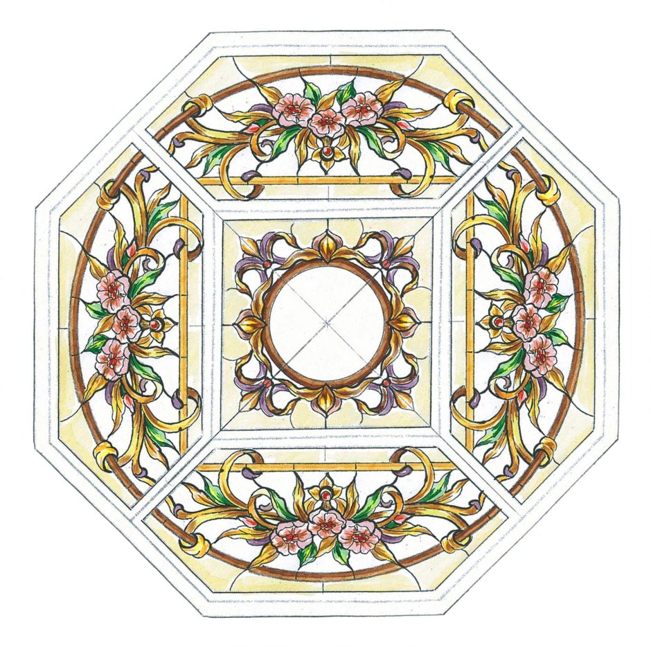 Витражный потолок круглый