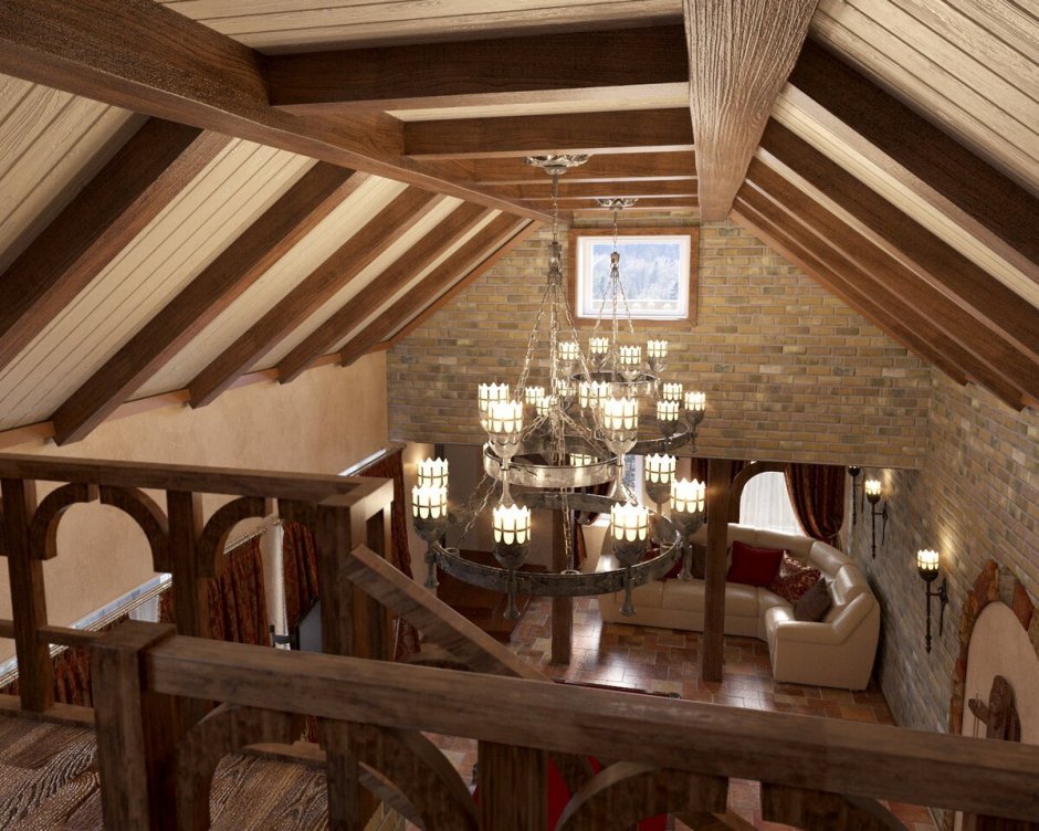 Потолок в альпийском стиле