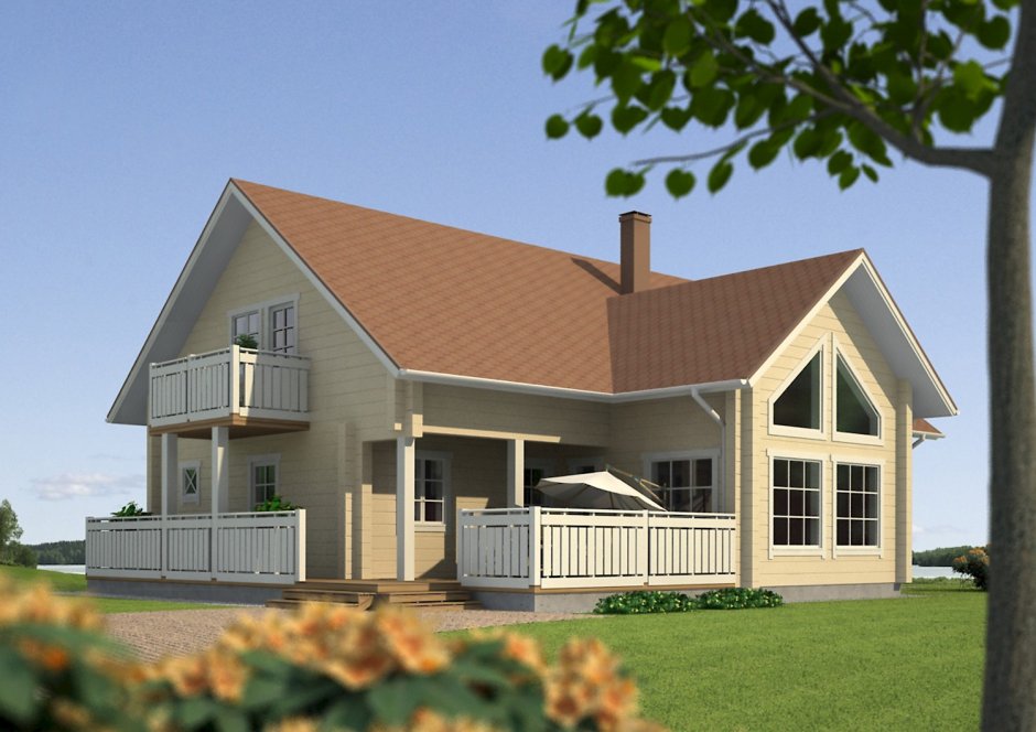 Дом со скатной крышей