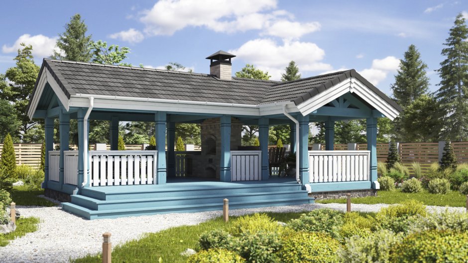 Беседка с перголой Скандинавский стиль