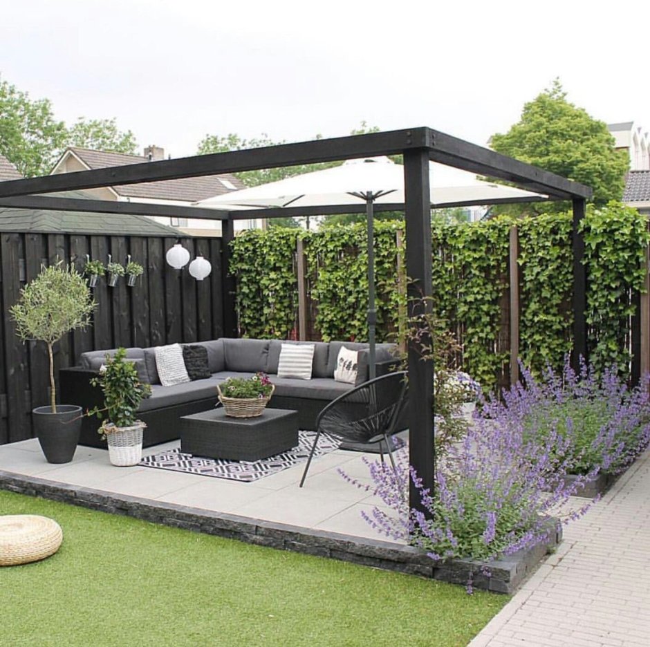 Пергола патио с мангалом