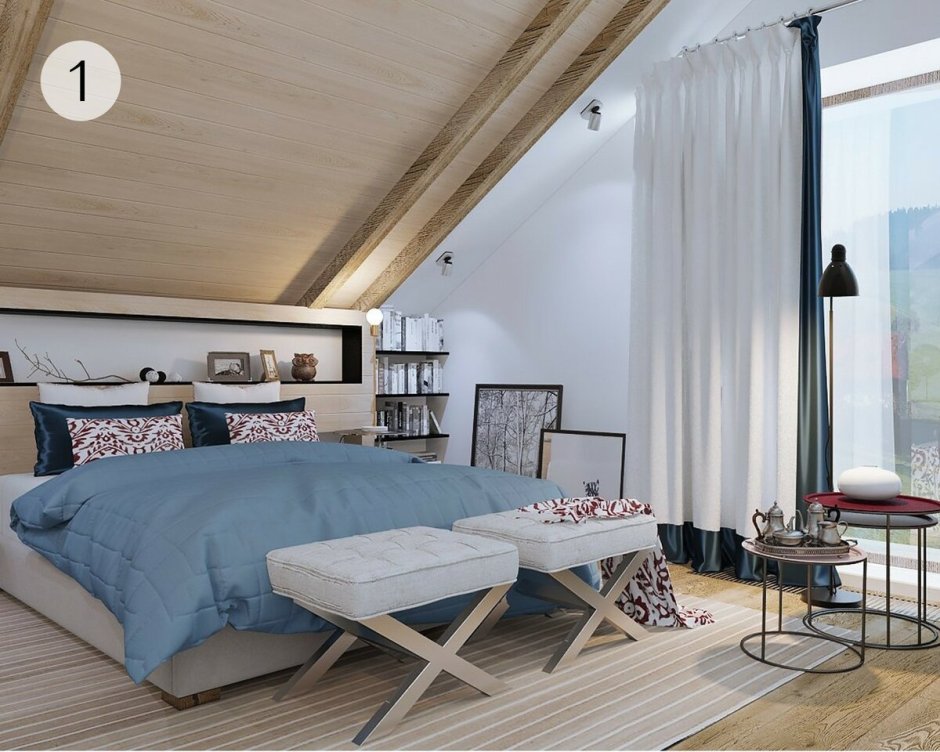 Кровати на мансардном этаже