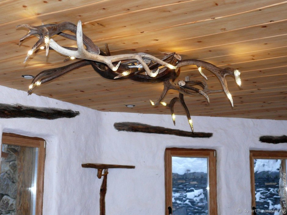 Светильники из коряг дерева