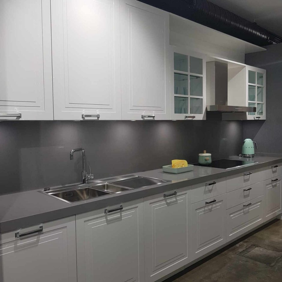 Столешница и фартук под мрамор для кухни