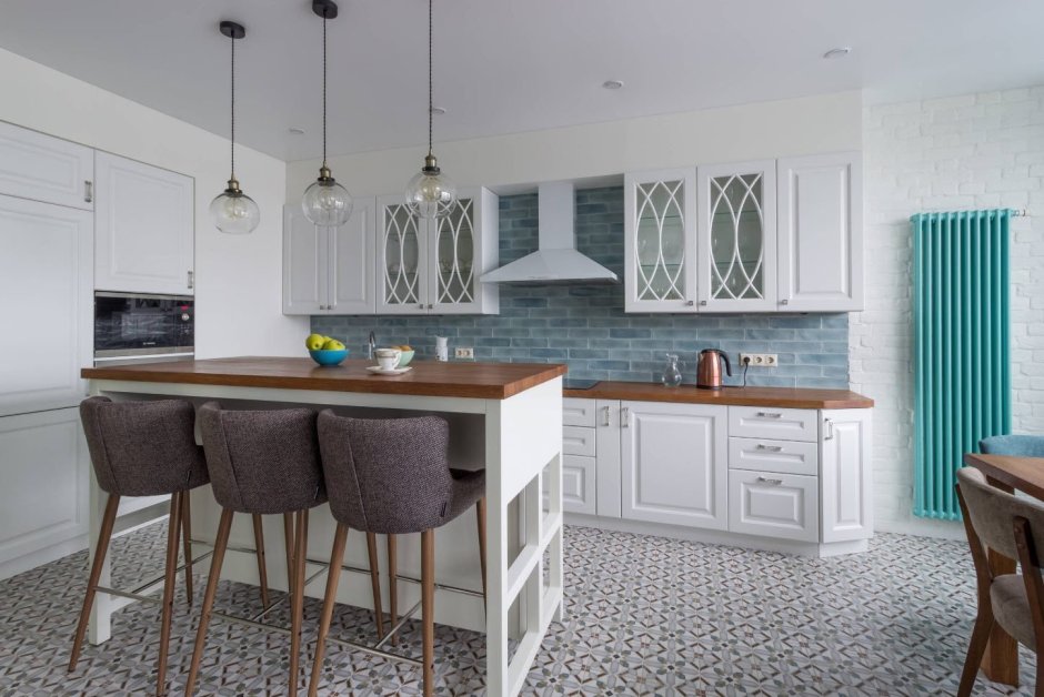 Кухня столешница гранит Бьянко Гэлакси