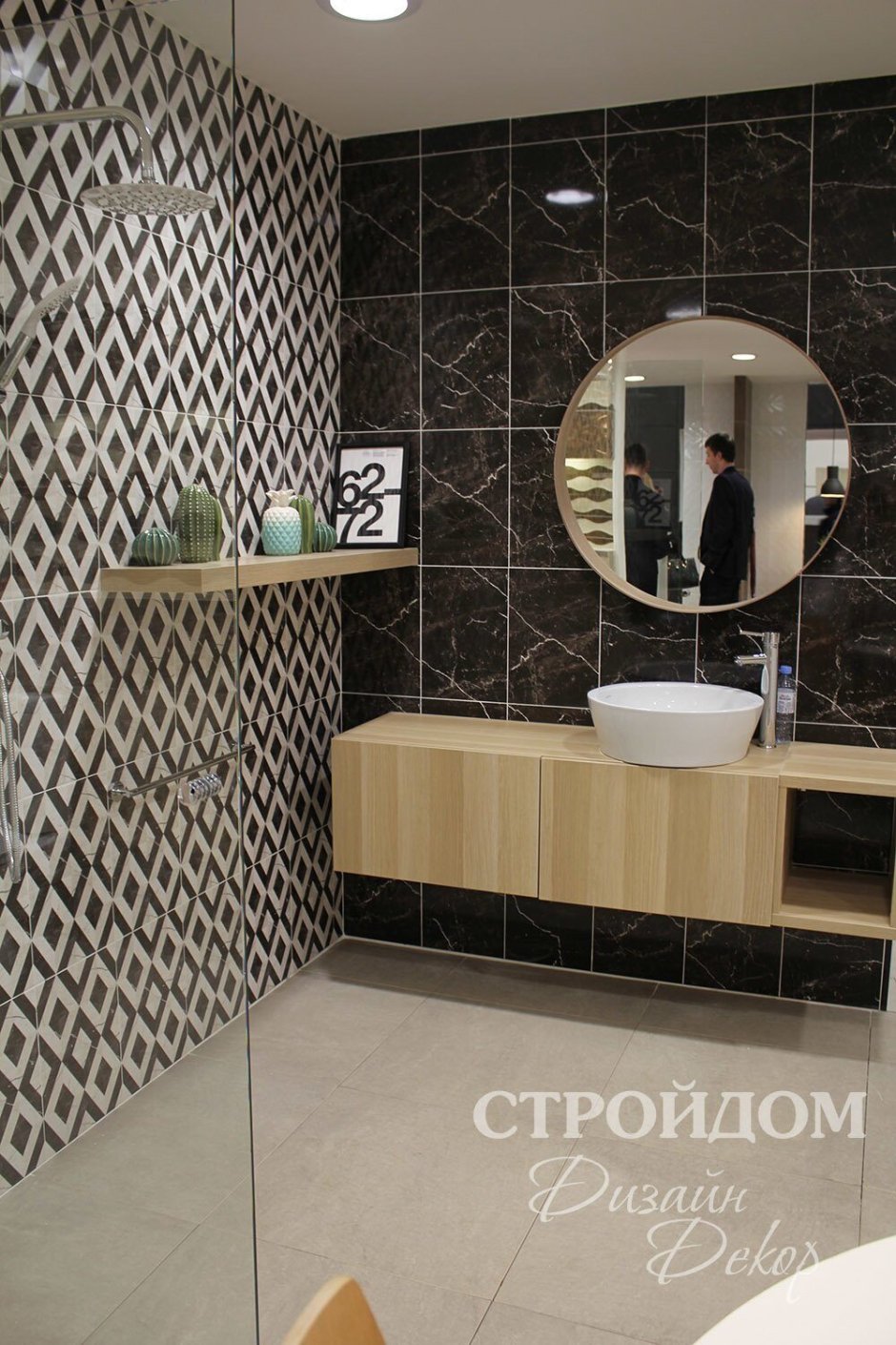 Помпеи плитка Керамин в интерьере ванной