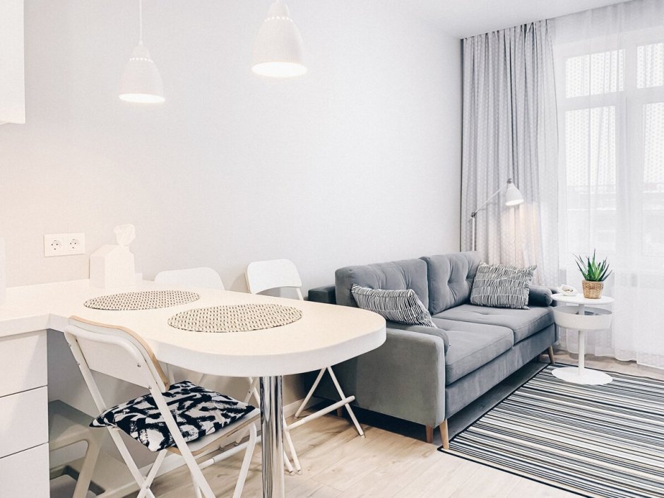 Кухня-гостиная 20 кв.м евродвушка