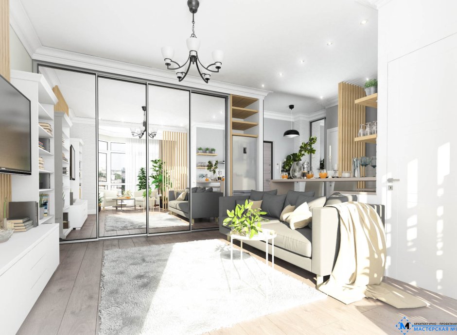 Кухня-гостиная 17 кв.м икеа