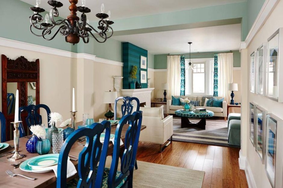 Сара Ричардсон гостиная синий