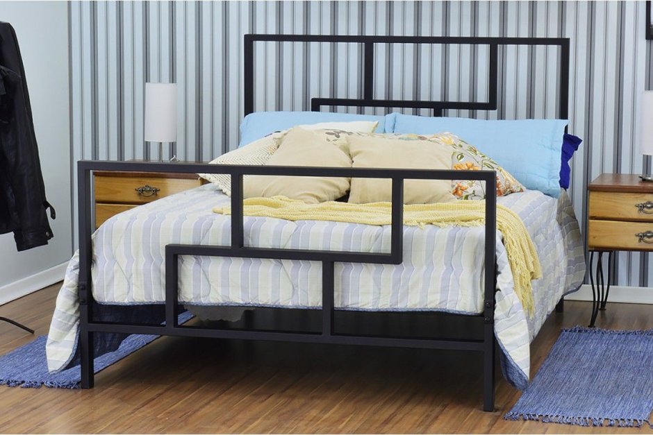 Кровать металлическая двуспальная 160х200 стиль лофт