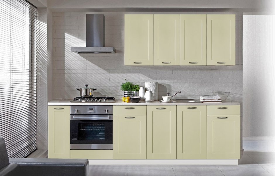 Кухня эмаль матовая с интегрированной ручкой