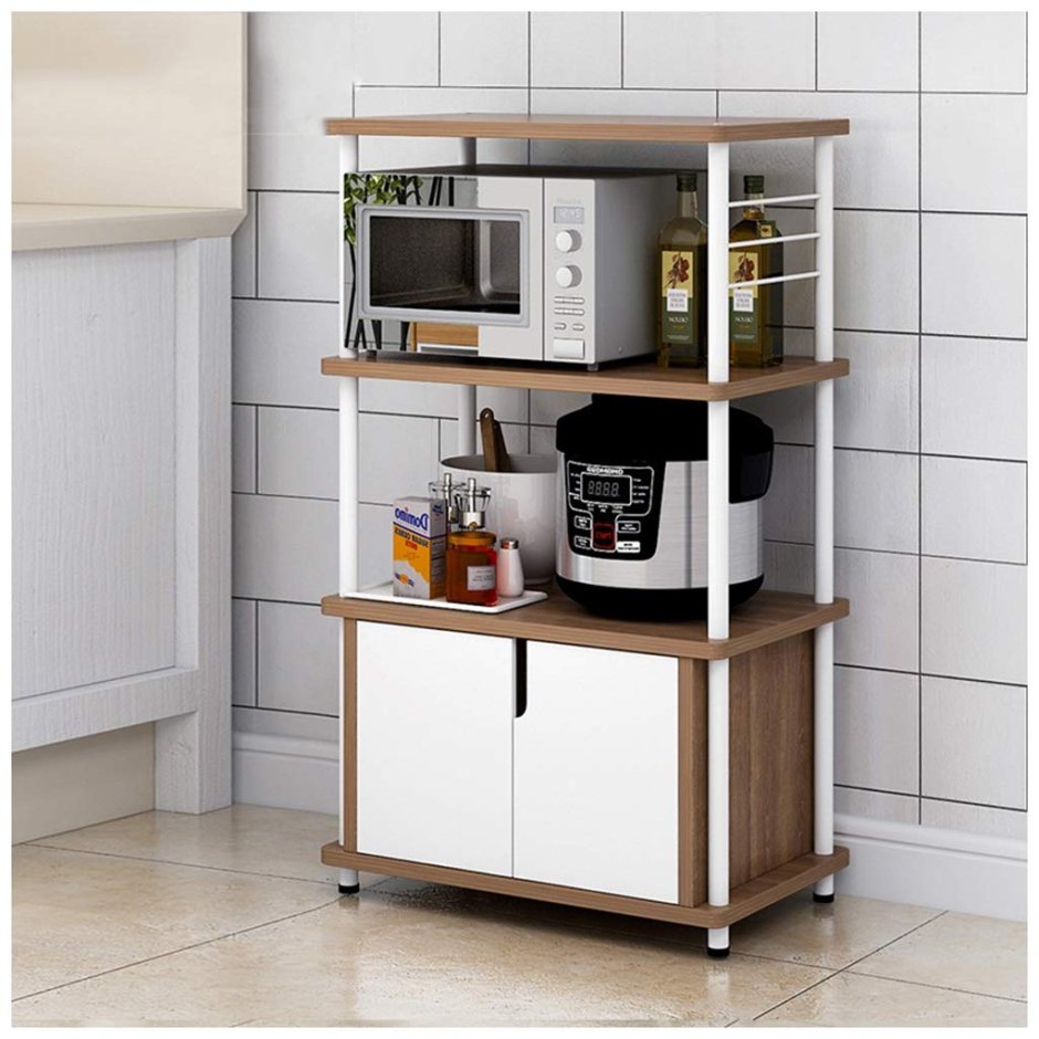 Кухонные стеллажи под микроволновку скандинавские