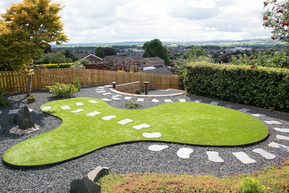 Геопластика газона волны