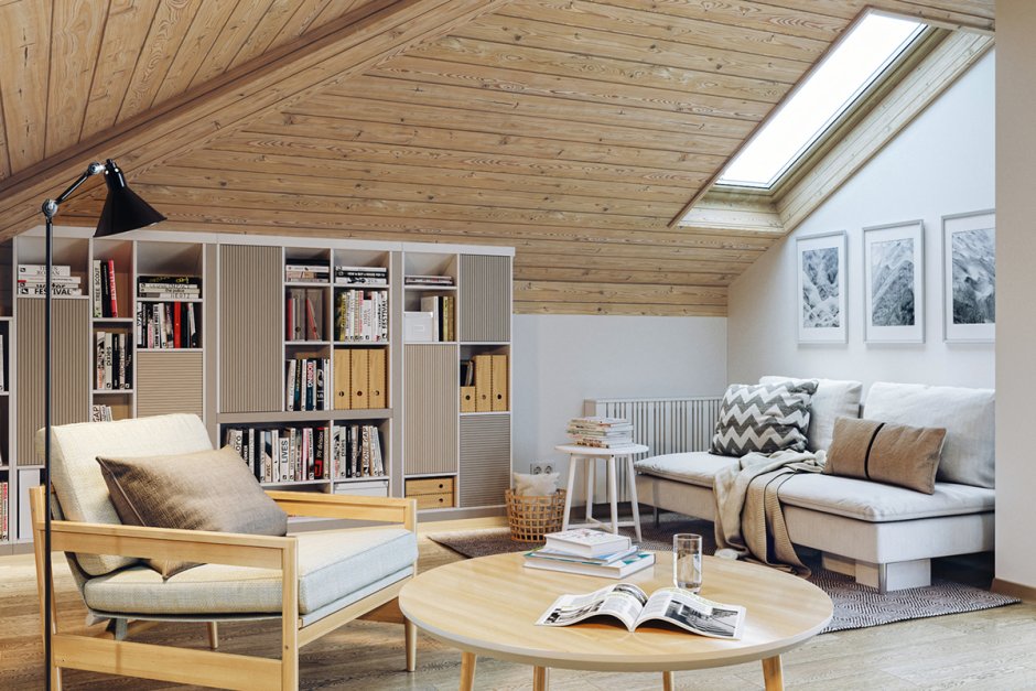 Шкафы на даче на мансарде