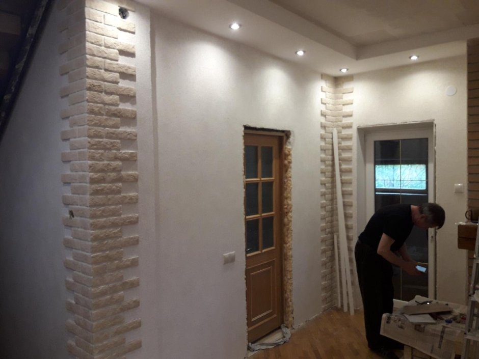 Отделка арки декоративным камнем