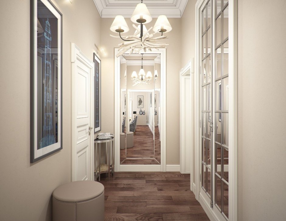 Прихожая в пастельных тонах