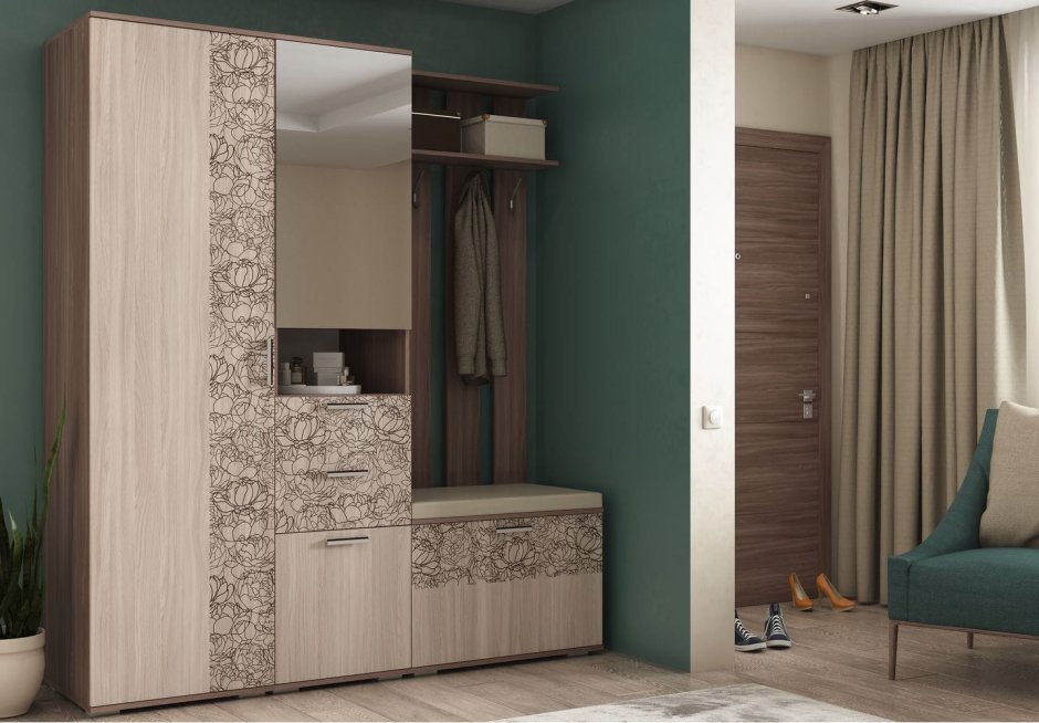 Прихожая "Полина" ЛДСП (шимо темный/светлый)