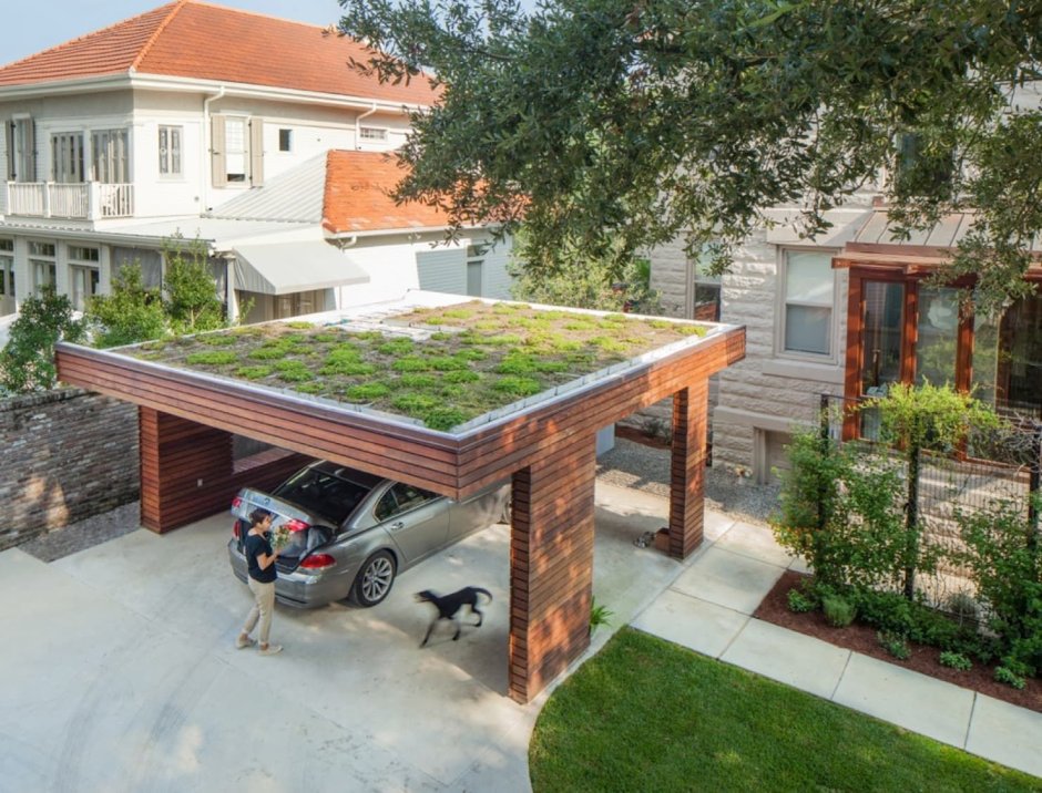 Навес с плоской крышей