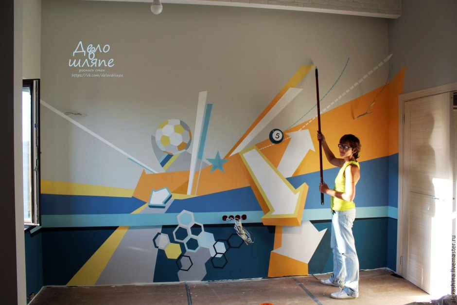 Роспись стен спортивная тематика