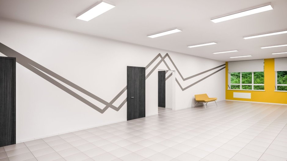 Геометрические линии на стене