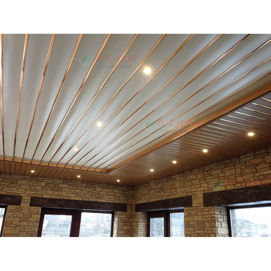 Кубообразный реечный потолок 30х50