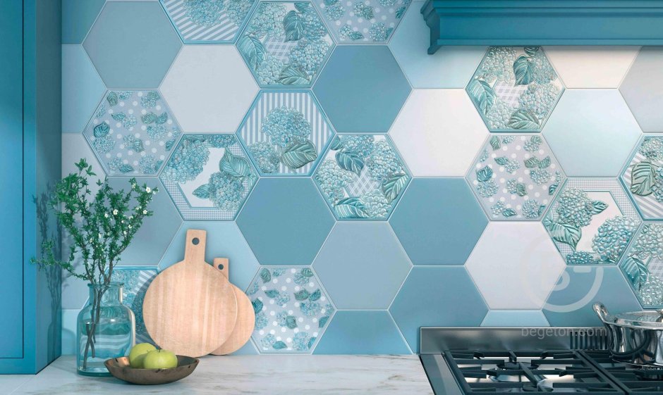 Плитка Гексагон на фартук для кухни