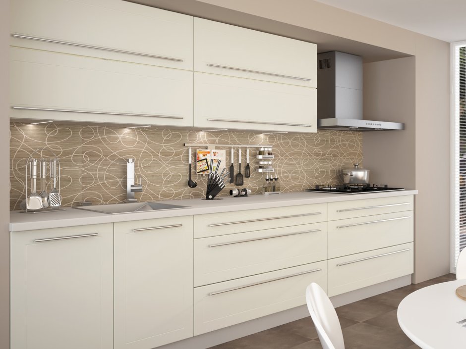 Кухня с фасадами Эггер кашемир серый