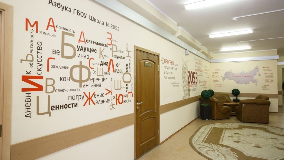 Дизайн стен в школе